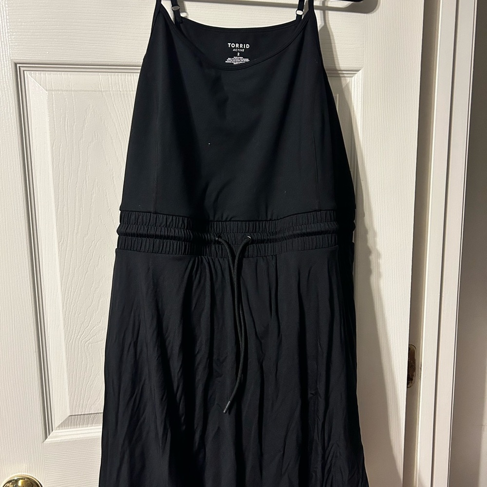 torrid Black Halter Drawstring Maxi Dress with Flowing Skirt